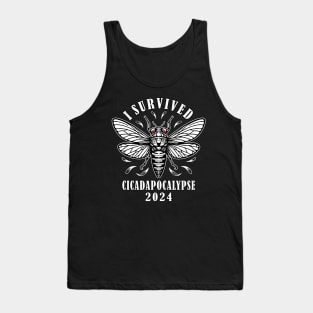 Cicada Double Emergence Survived Cicadapocalypse 2024 Funny Tank Top